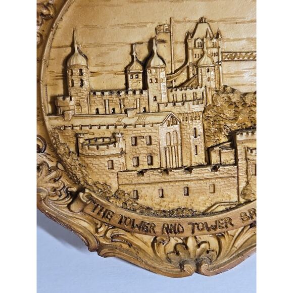 VINTAGE London The Tower And Tower Bridge Plaque Wood Decorative Wall Hanging 3D - Picture 7 of 10